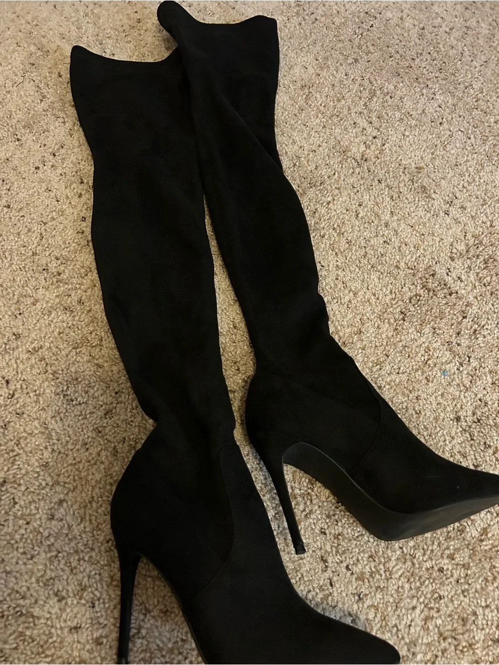 Steve Madden Dominique Black Over-the-Knee Stiletto Boots